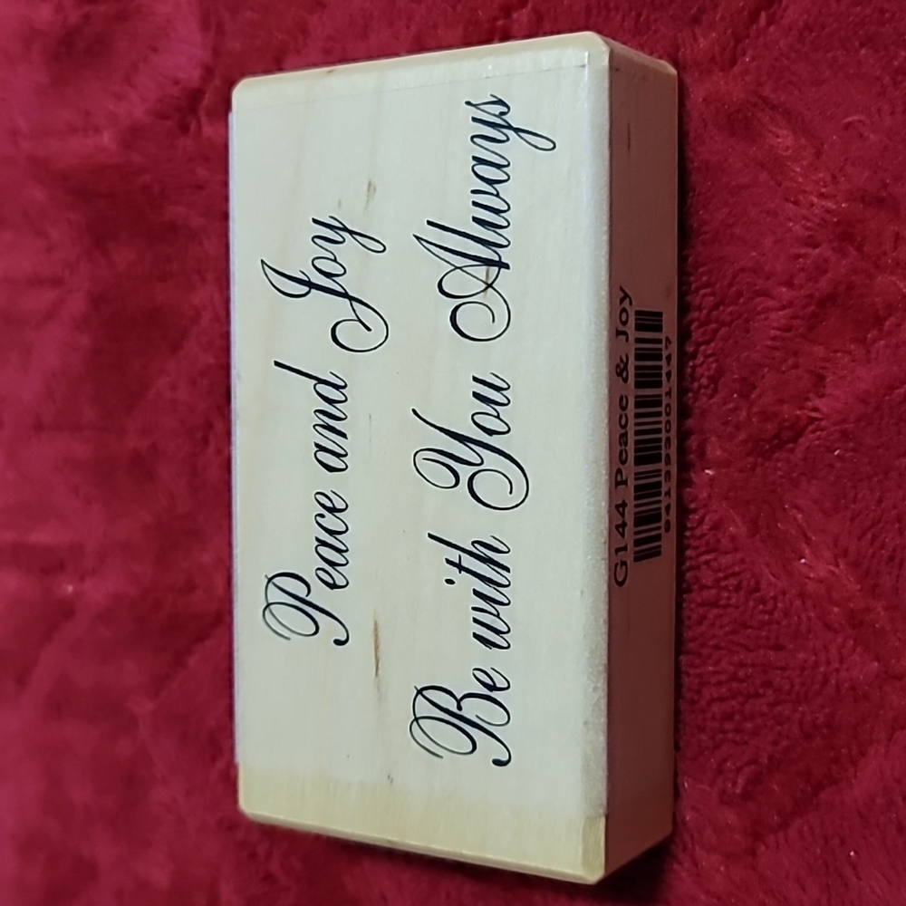 Peace and Joy Be with You Always Wooden Rubber Stamp